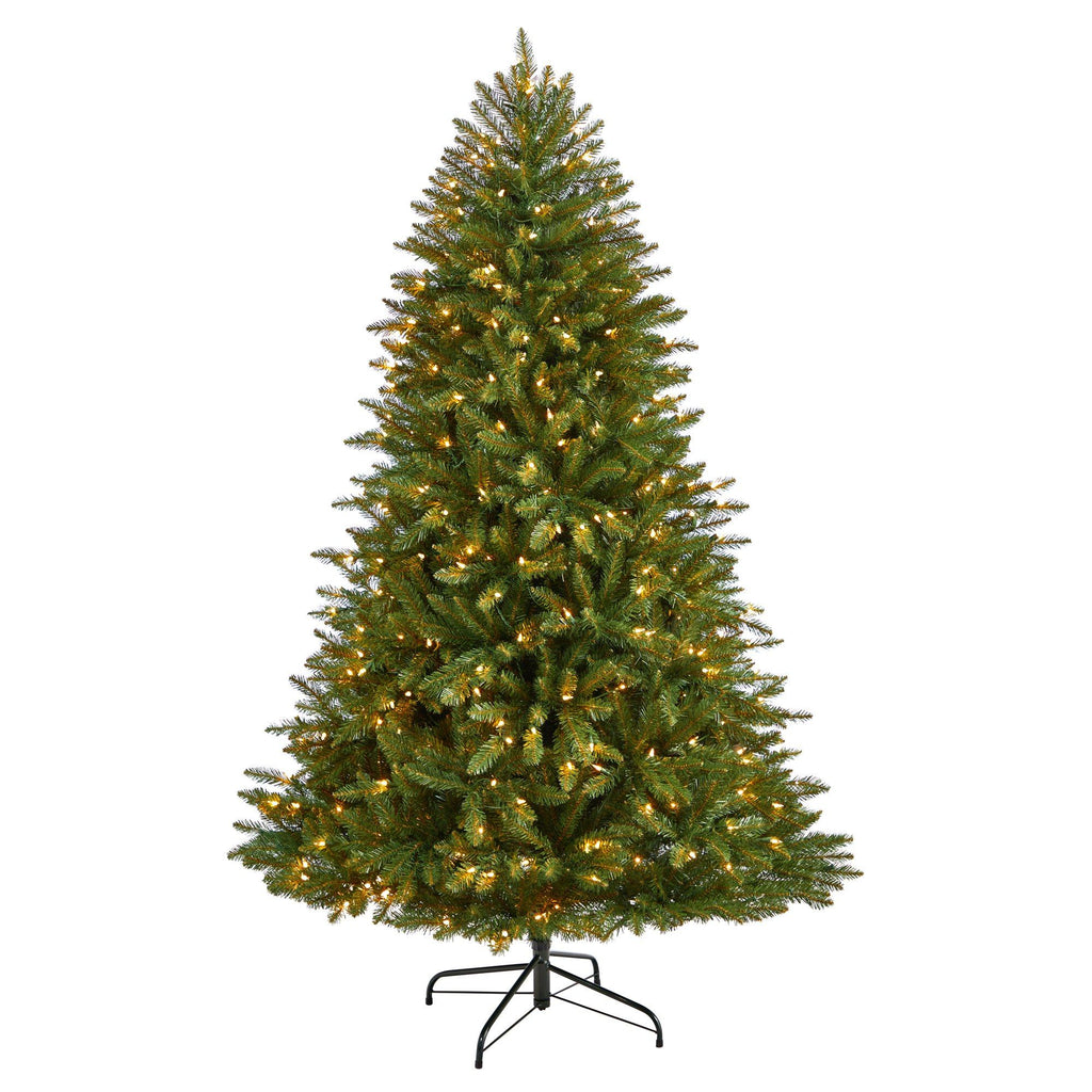 6' Norwegian Mountain Fir Christmas Tree with 1448 Bendable Branches and 400 Clear LED Lights