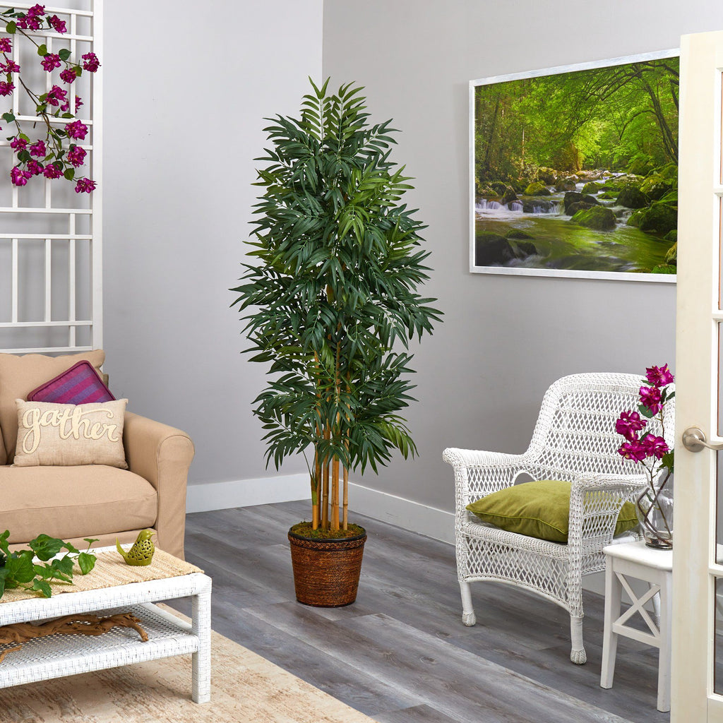 6’ Phoenix Artificial Palm Tree in Wicker Planter