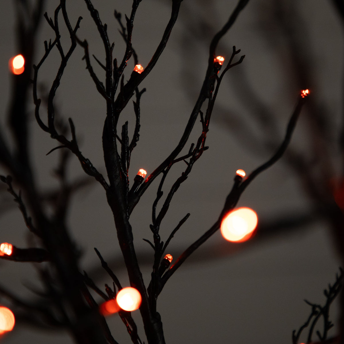 6’ Pre-Lit Halloween Black Twig Artificial Tree with 300 Orange & Purple LED Lights