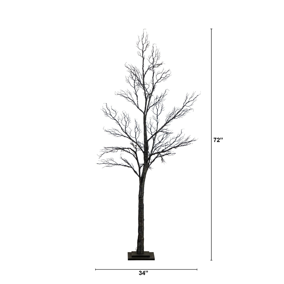 6’ Pre-Lit Halloween Minimalist Twig Artificial Fall Tree with 320 Orange & Purple LED Lights