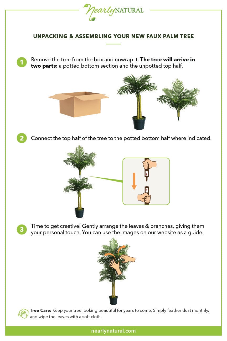 6’ Triple Stalk Golden Cane Artificial Palm Tree