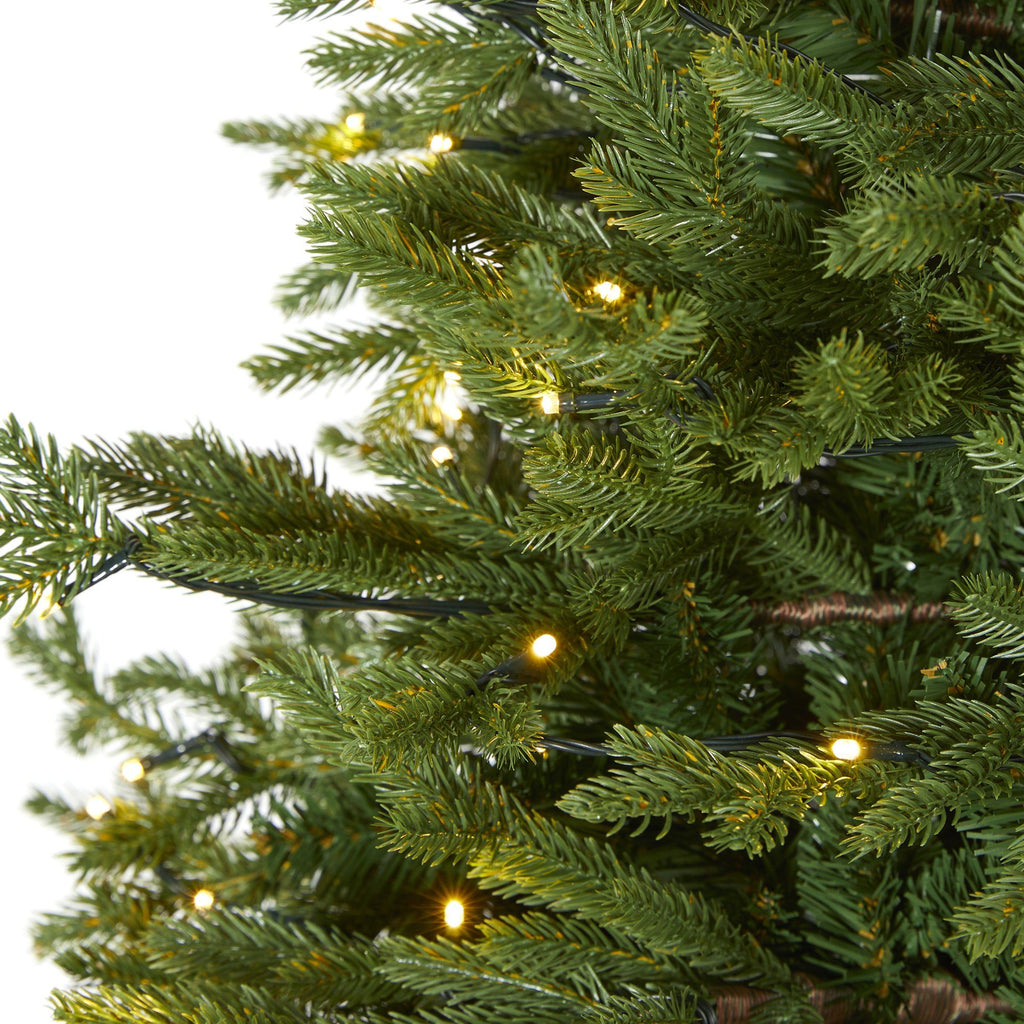6’ Wyoming Spruce Artificial Christmas Tree with 400 Clear LED Lights and 1045 Bendable Branches