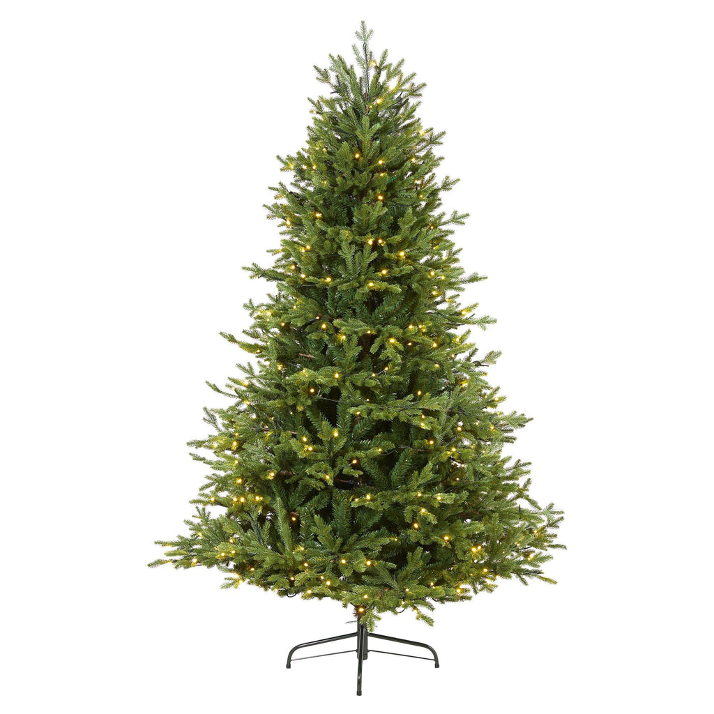 6’ Wyoming Spruce Artificial Christmas Tree with 400 Clear LED Lights and 1045 Bendable Branches