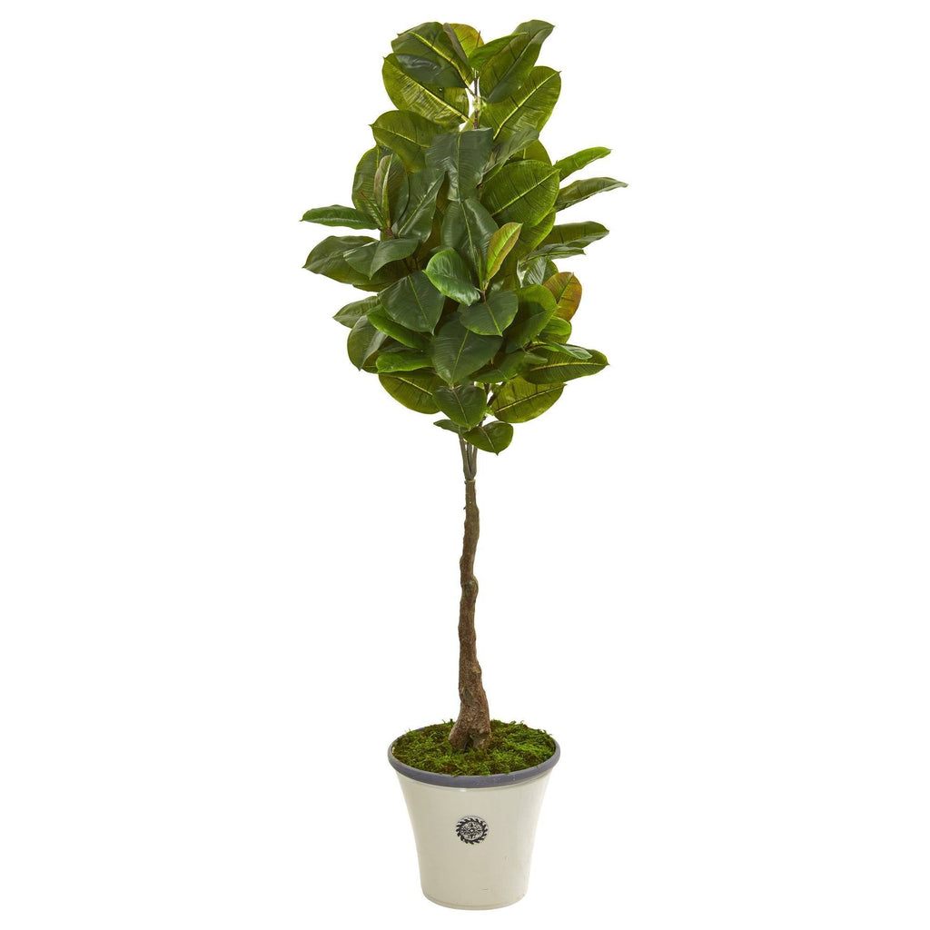 67” Rubber Leaf Artificial Tree in Planter (Real Touch)