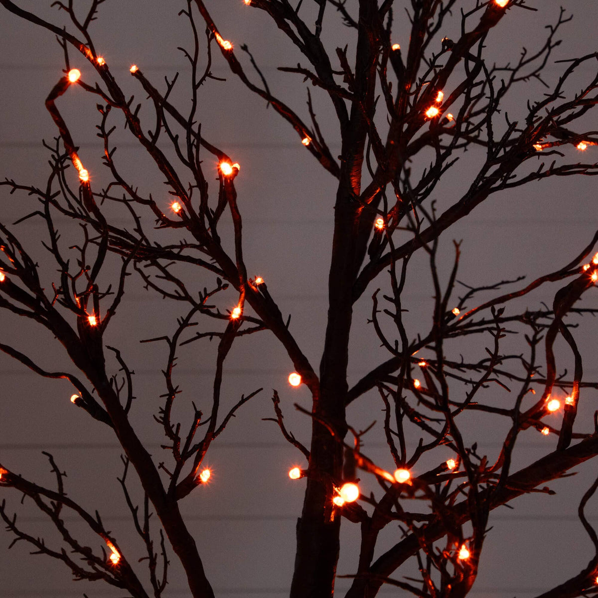 7' Pre-Lit Halloween Deluxe Black Twig Artificial Tree with 180 Orange & Purple LED Lights