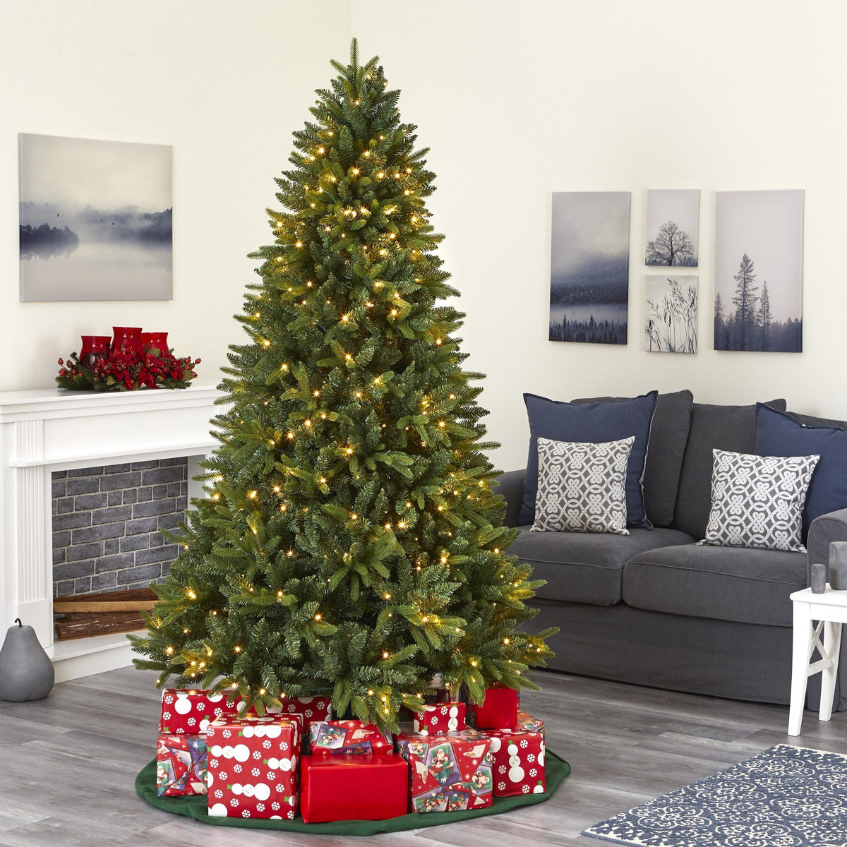 7' Sun Valley Fir Artificial Christmas Tree with 450 LED Lights
