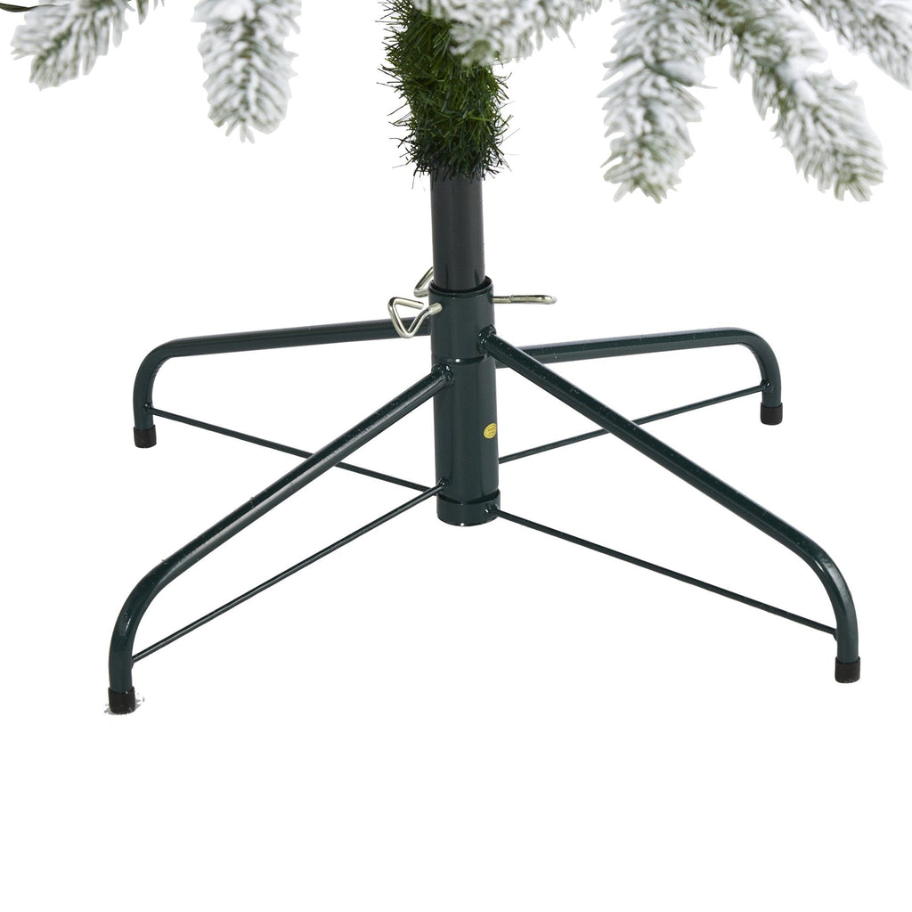 7.5’ Flocked South Carolina Spruce Artificial Christmas Tree with 600 Clear Lights and 1537 Bendable Branches