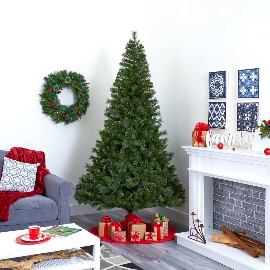 7.5' Mount Hood Spruce Artificial Christmas Tree with 450 Warm White Lights and 1285 Bendable Branches