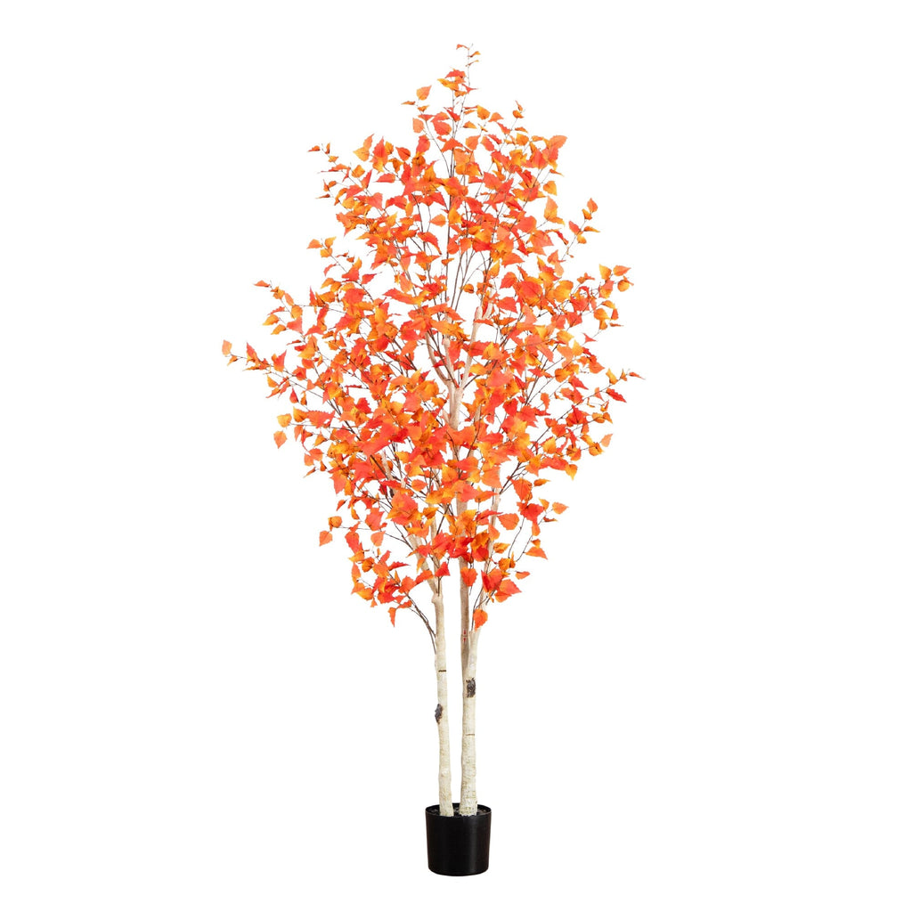 8’ Autumn Birch Artificial Fall Tree
