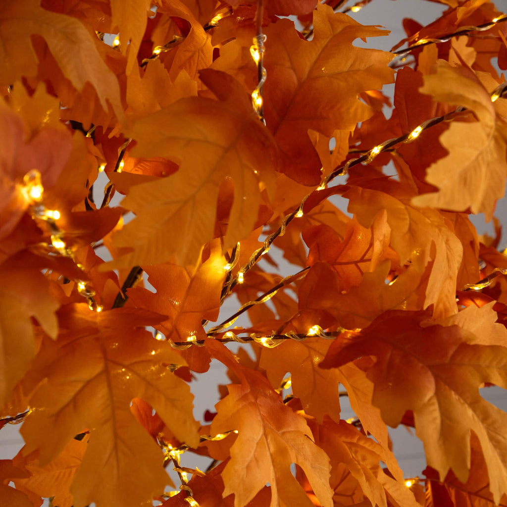 8' Pre-Lit Autumn Maple Artificial Fall Tree with 660 Warm White LED Lights