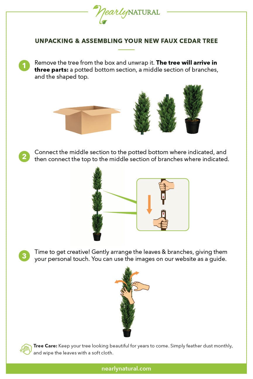8' Mini Cedar Pine Tree w/4249 tips in 12” Pot (Two Tone Green)