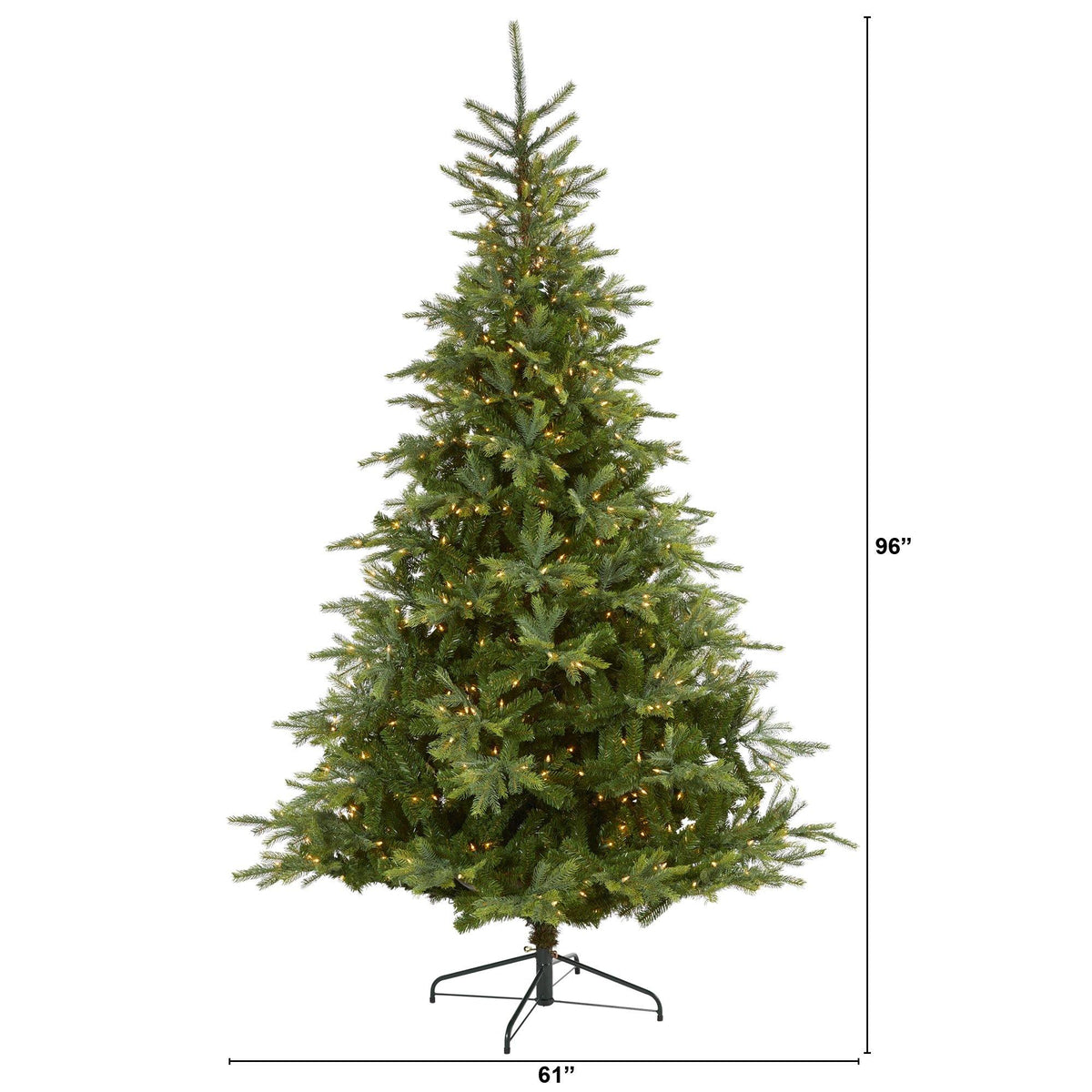 8’ North Carolina Spruce Artificial Christmas Tree with 650 Clear Lights and 1303 Bendable Branches
