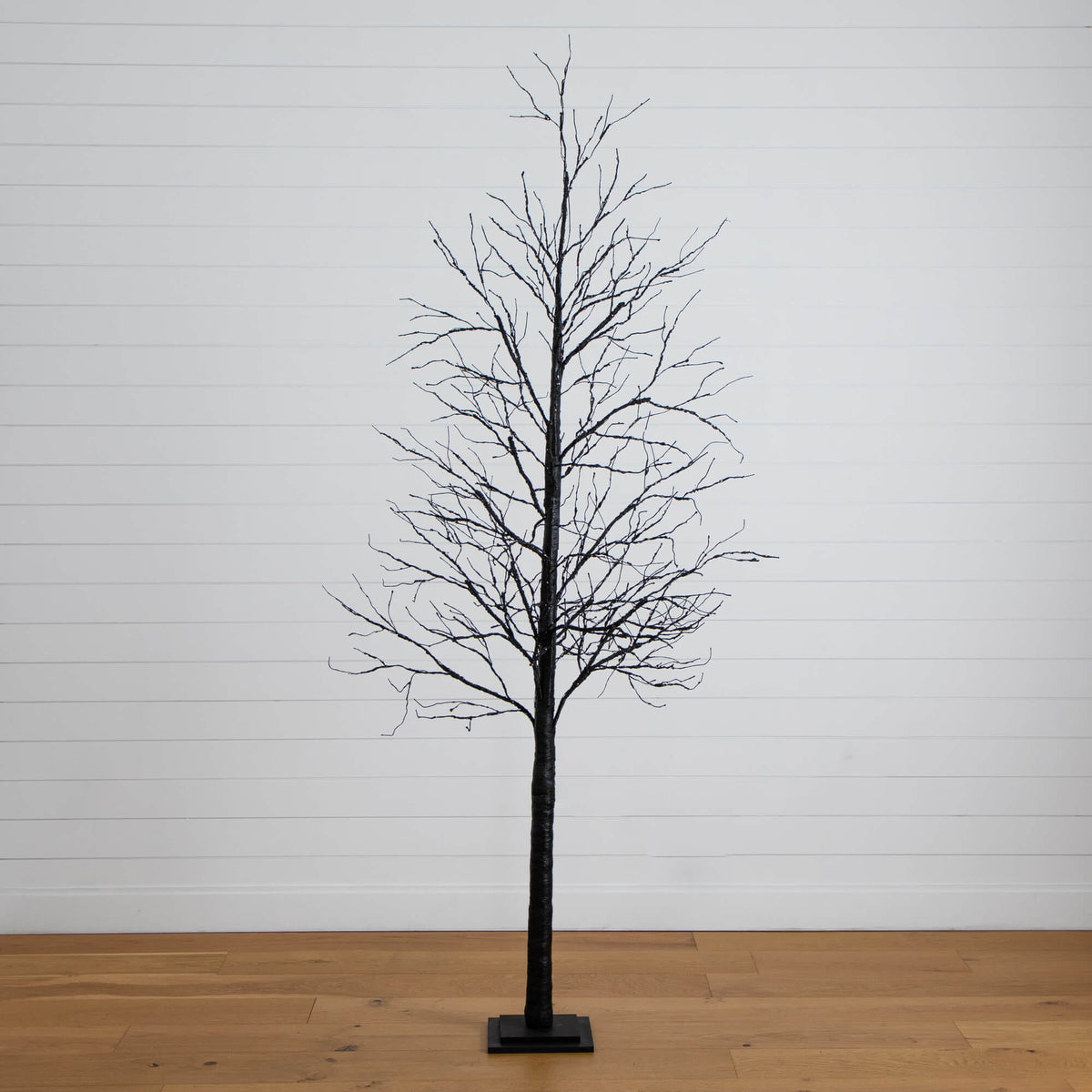 8' Pre-Lit Halloween Black Twig Artificial Tree with 510 Orange & Purple LED Lights