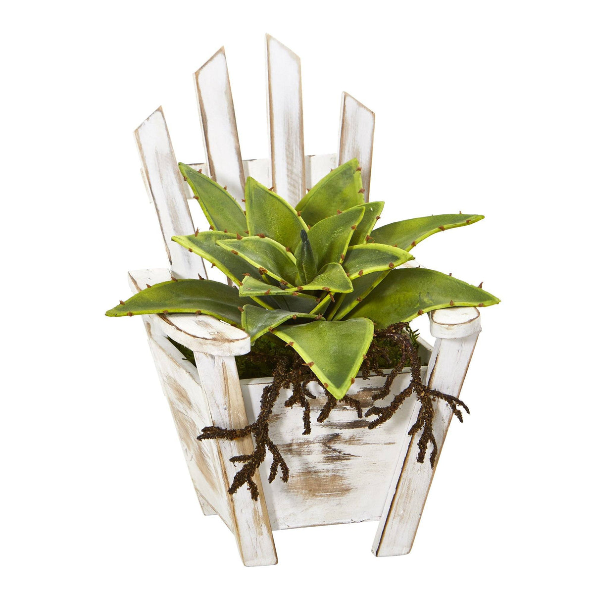 8” Sansevieria Artificial Plant with Roots in Chair Planter