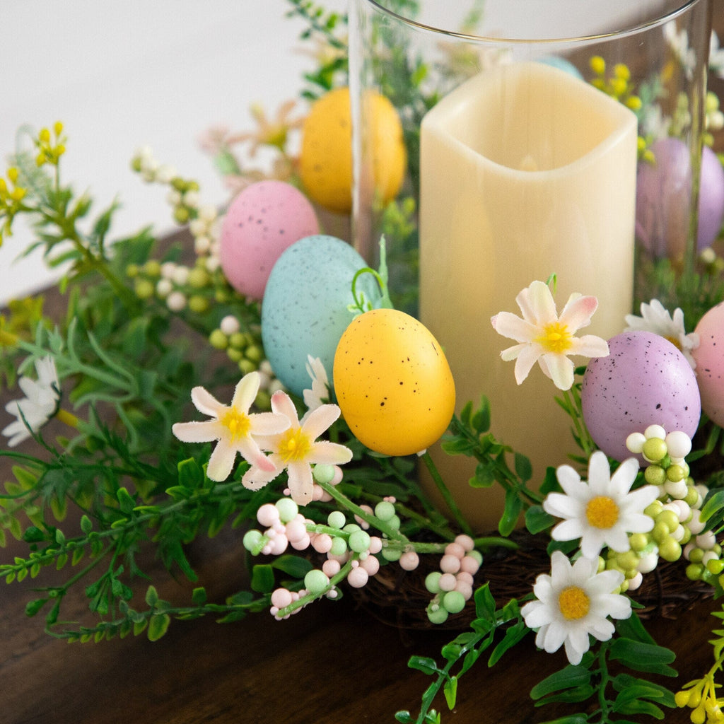 8" Artificial Easter Candle Holder Arrangement