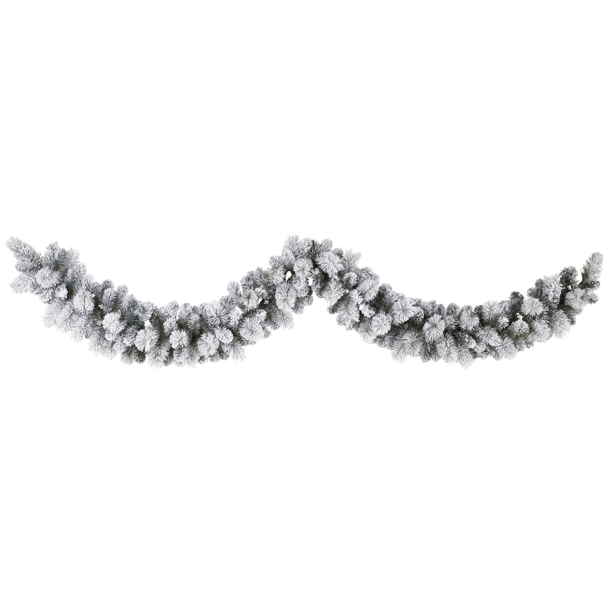 9’ Flocked Christmas Artificial Garland with 180 Bendable Branches