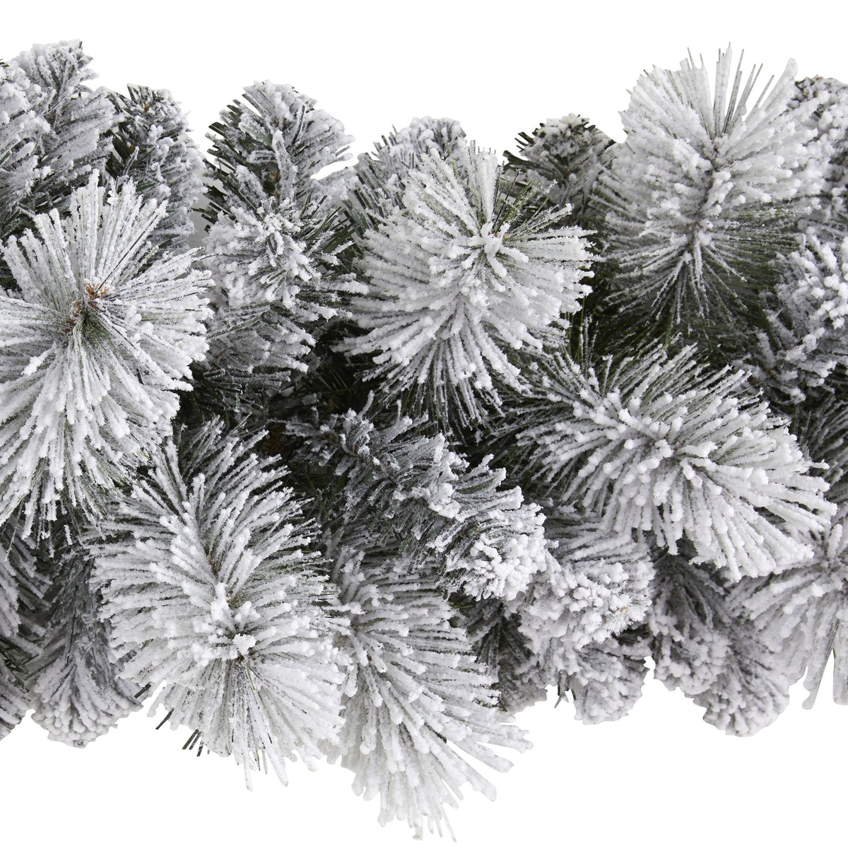 9’ Flocked Christmas Artificial Garland with 180 Bendable Branches