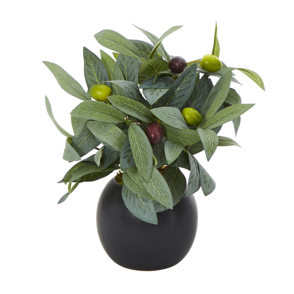 9” Olive Artificial Plant in Decorative Planter