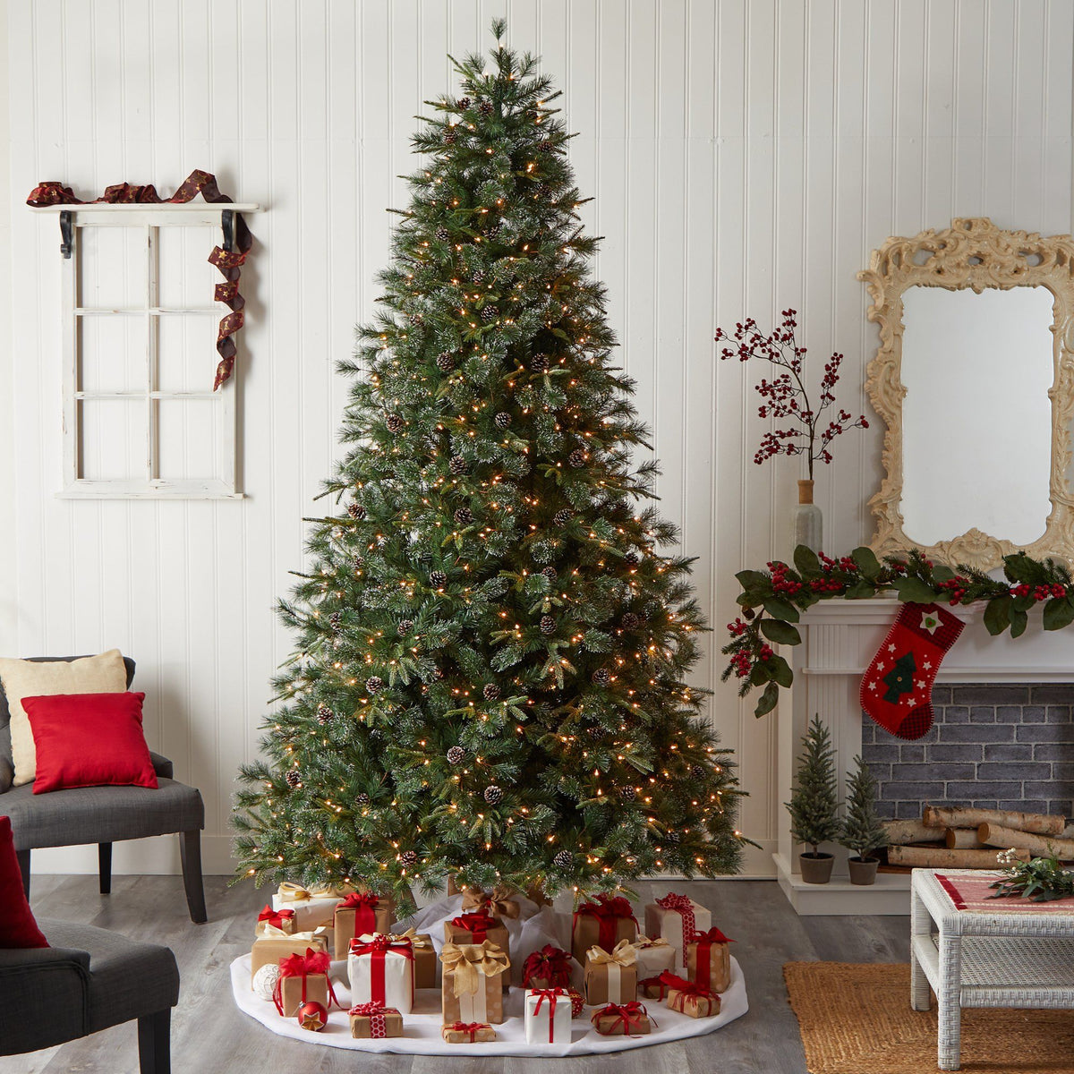 9’ Snowed Tipped Clermont Pine Artificial Christmas Tree