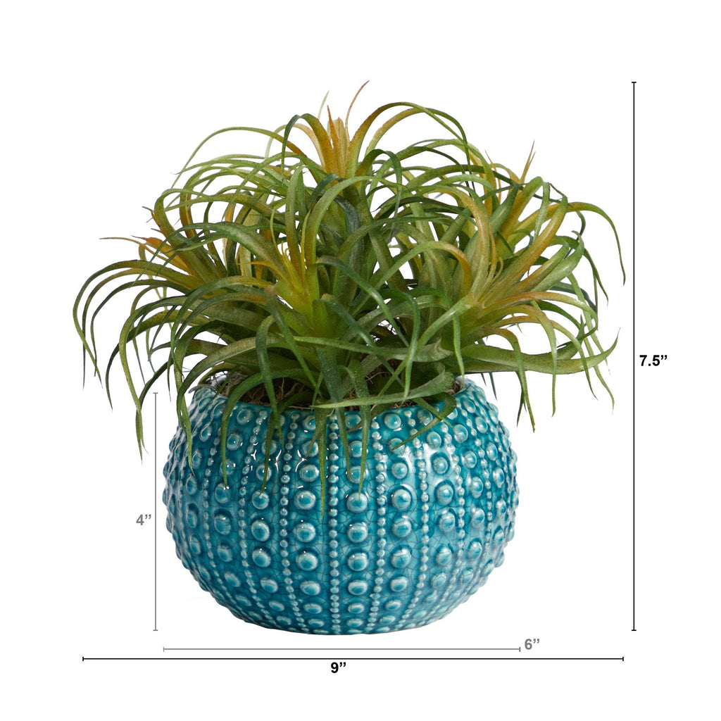 9” Tillandsia Artificial Plant in Blue Planter