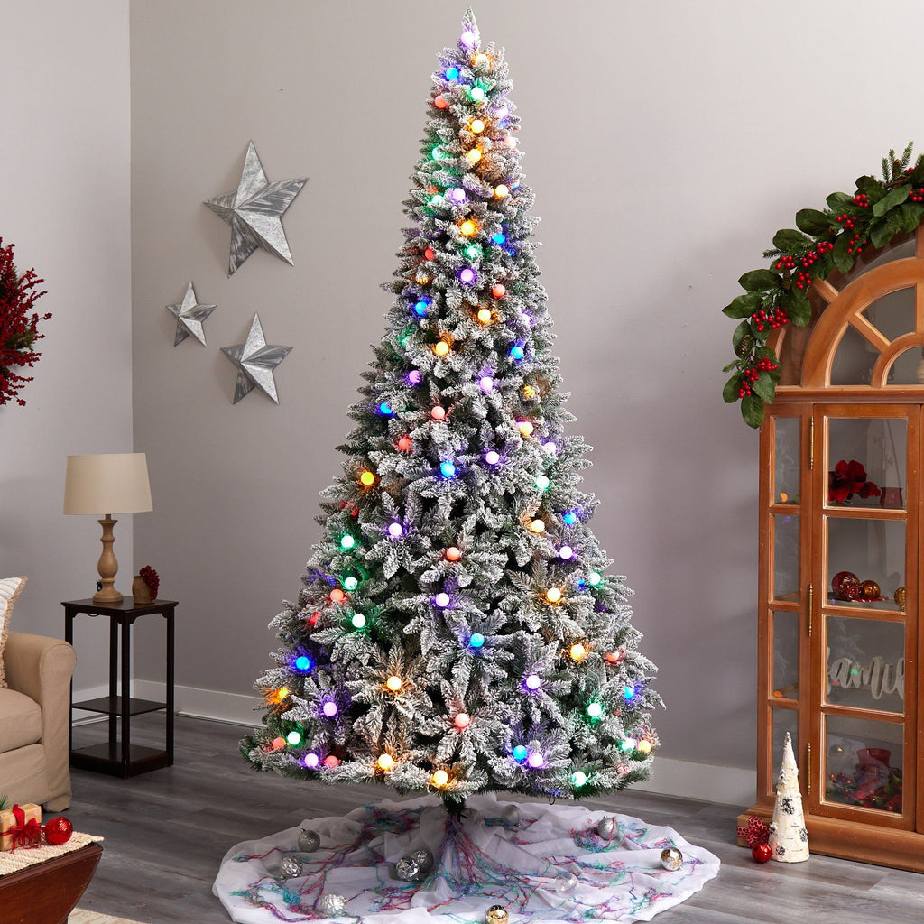 9.5' Flocked British Columbia Mountain Fir Artificial Christmas Tree
