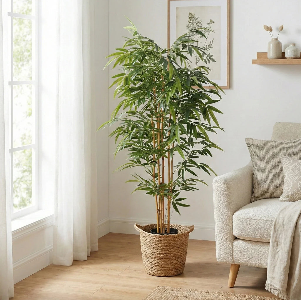 Potted Bamboo Natural Trunk Artificial Tree 70.9in