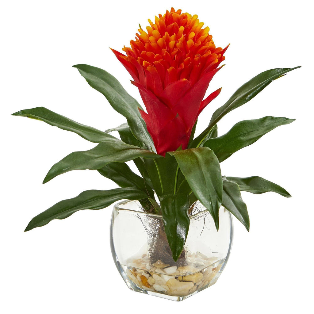 Bromeliad Artificial Plant in Vase (Set of 2)