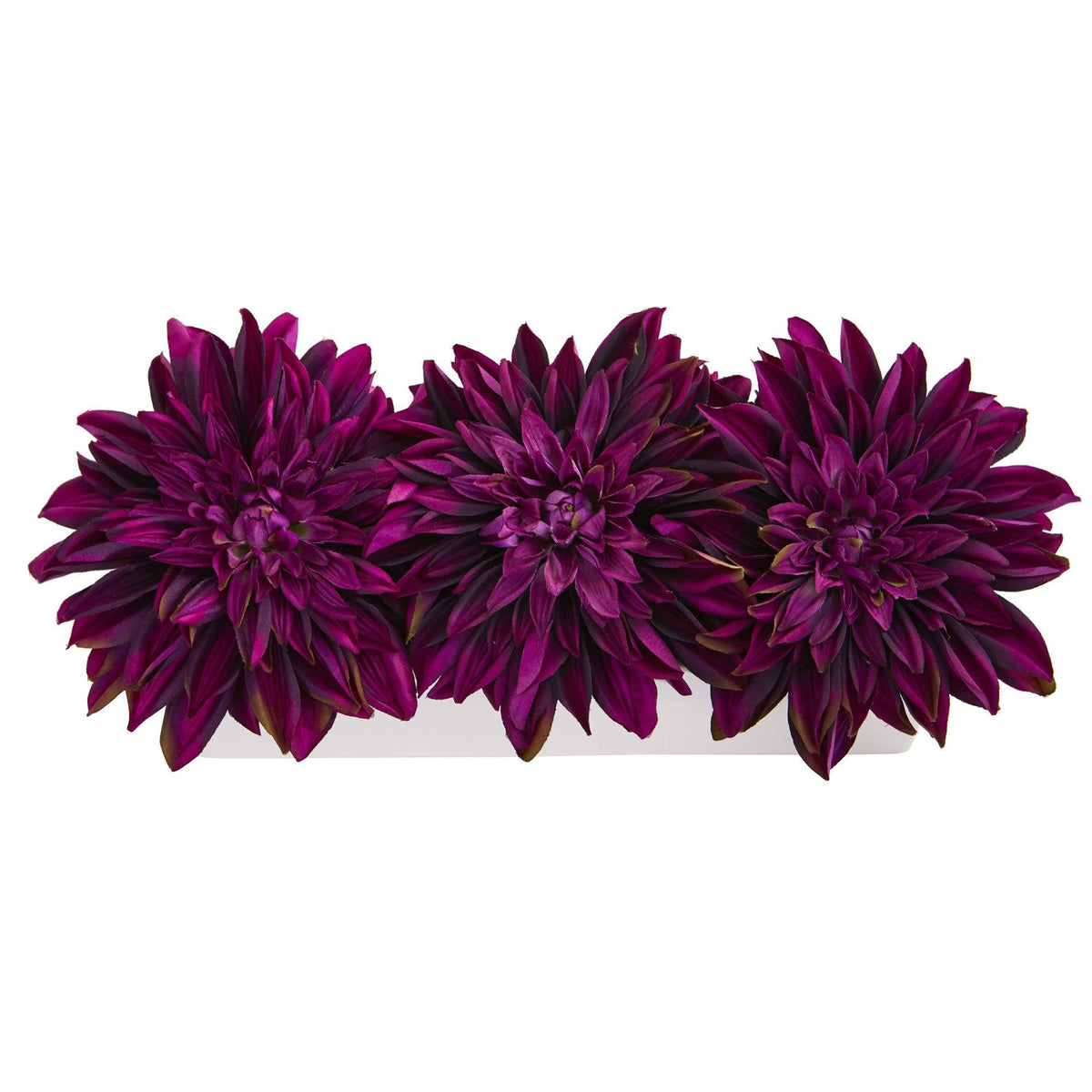 Dahlia Artificial Arrangement in White Planter