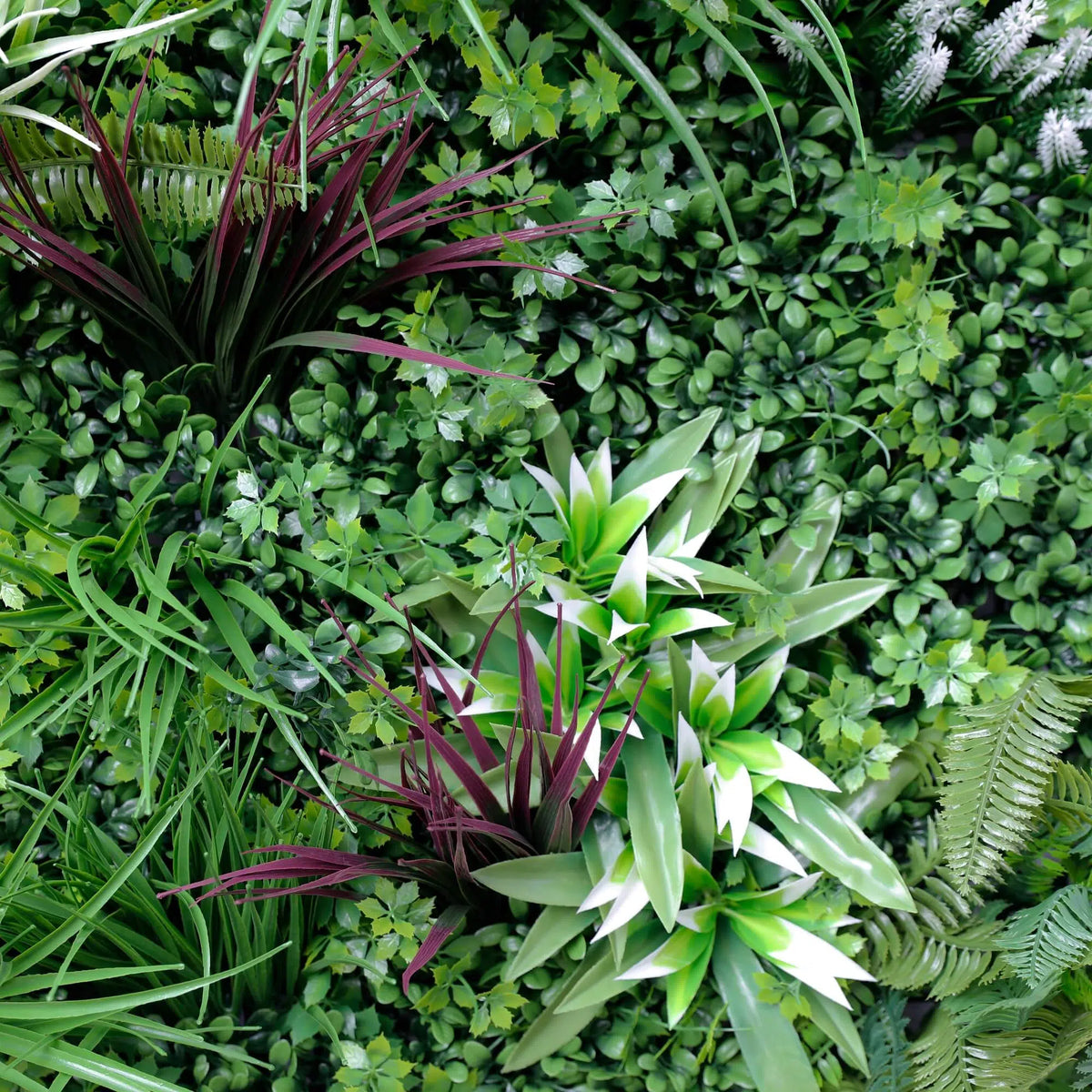 Tropical Vista Artificial Vertical Garden Green Wall Panel 40×40in 11 SQ FT – UV Resistant – Commercial Grade