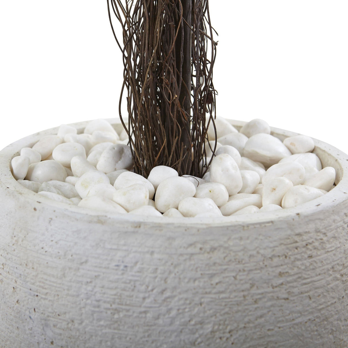 Ixora Topiary with White Planter UV Resistant (Indoor/Outdoor)