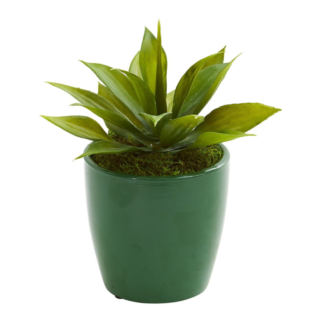 Mini Agaves Artificial Plant in Green Planter (Set of 3)