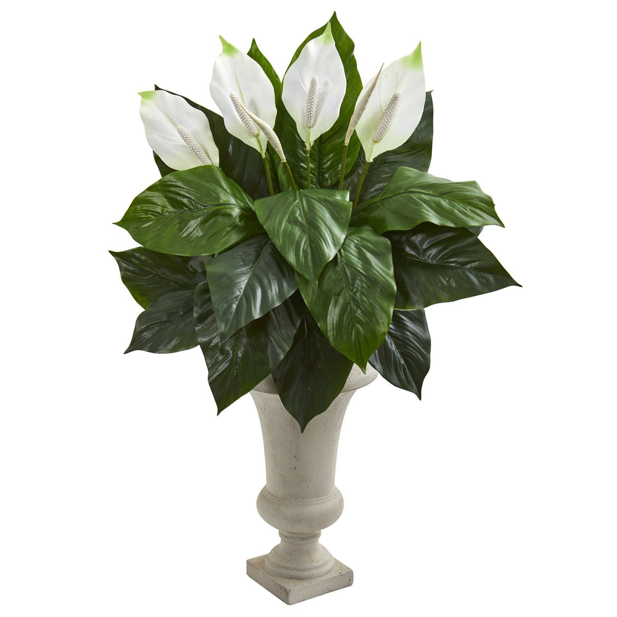 Spathifyllum Artificial Plant in Sand Colored Urn
