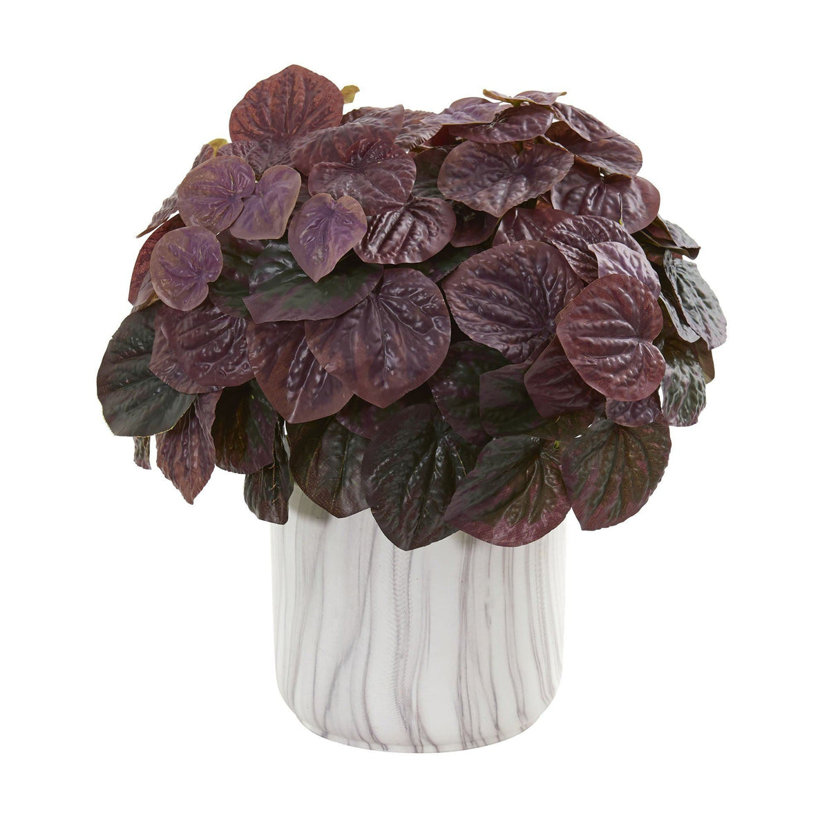 Watermelon Peperomia Artificial Plant in Marble Finished Vase (Real Touch)