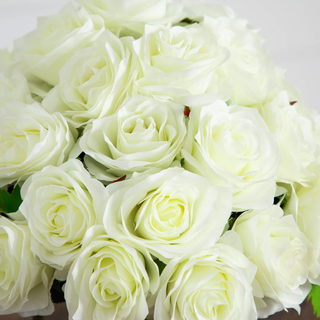 Wedding Collection 13" Artificial Rose Arrangement in Glass Vase