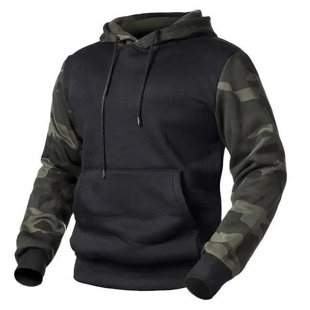 Autumn Men's Military Camouflage Fleece Hoodies Army Tactical  Male Winter Camo Hip Hop Pullover Hoody Sweatshirt Men's Pullover Hoodie Blend Fleece Long Sleeve Contrast Color Military Sweatshirt