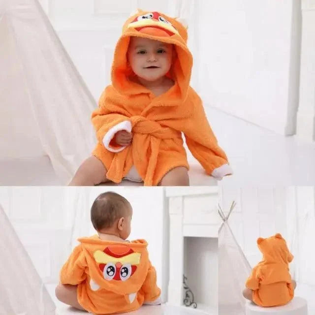 Baby Cute Mini Cartoon Bathrobes Soft Comfortable Bathrobe Warm Bath Towel For Babies Infants Beach Indoor Towel Durable Blankets