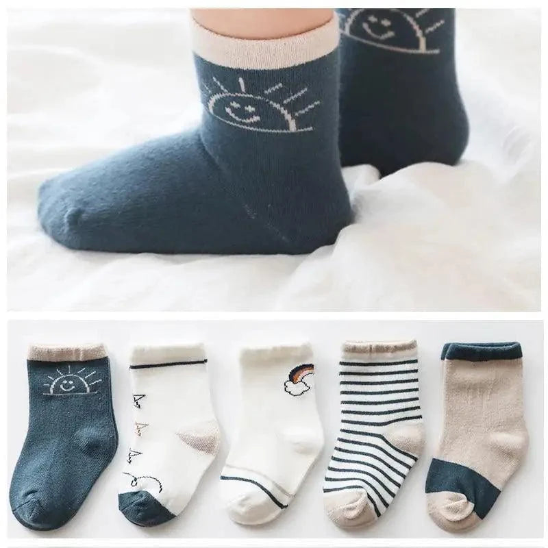 Baby Girls Cotton Cartoon Autumn Socks For Newborn Toddler Unique Style Soft Material Cute Colors