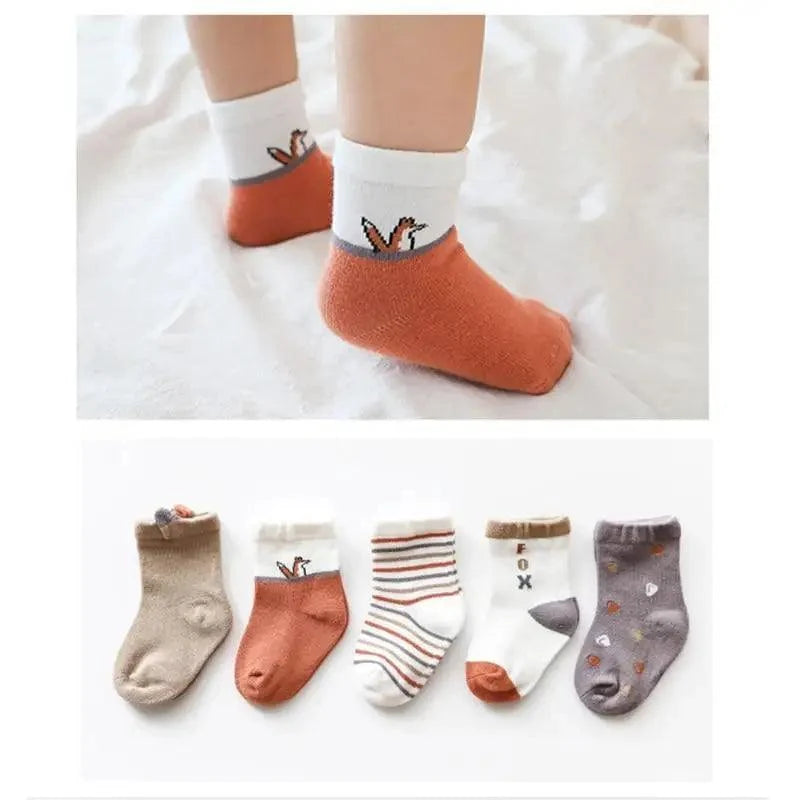 Baby Girls Cotton Cartoon Autumn Socks For Newborn Toddler Unique Style Soft Material Cute Colors