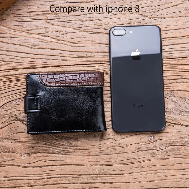 Baellerry Vintage Leather Hasp Small Wallet Coin Pocket Purse Card Holder Men Wallets Money Cartera Hombre Bag Male Clutch