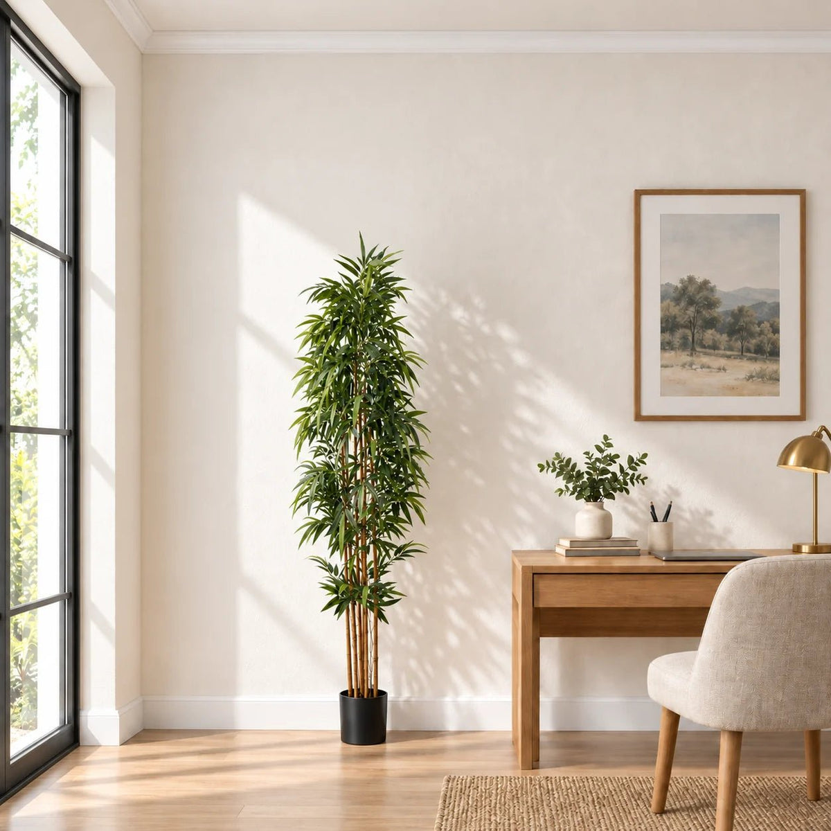Potted Bamboo Natural Trunk Artificial Tree 70.9in