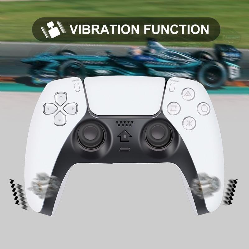 Black White Wireless Dual Sense Double Vibration Joystick Controller Compatible With PC Laptop For Gamers