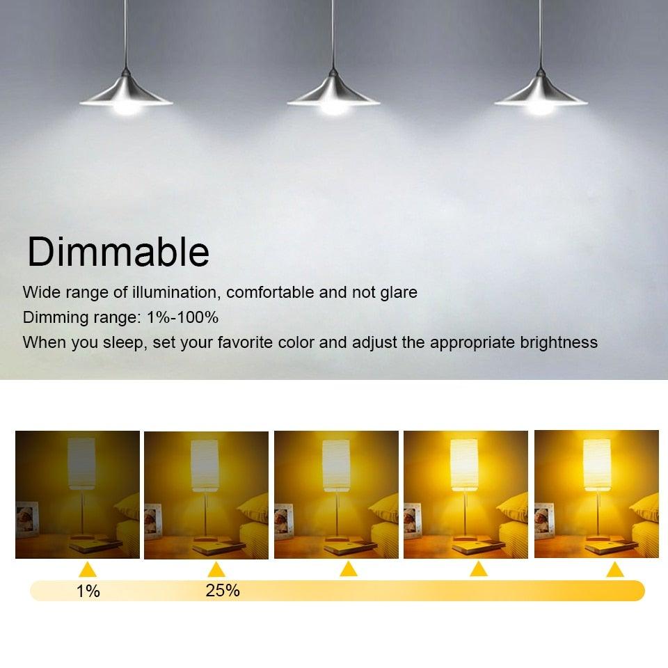 Bluetooth E27 LED Bulb RGB Smart Light Bulbs 15W B22 RGBW RGBWW Lampada Colorful Dimmable Phone APP Control LED Lamp For Home WiFi & Bluetooth 5.0, Compatible w/ Alexa & Google Without Hub, Dimmable, Music Sync, Schedules, Color Changing Light Bulb RGBW