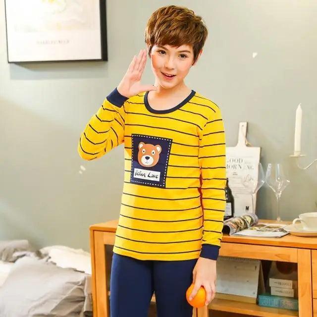 Boys Girls Sleepwear Winter Cotton Pajamas Sets Children Home Wear For Boy Pajamas Kids Nightwear Teenage Pajamas Clothes Sleepwear Suit Comfortable Thin Leisure Sleep Lounge Sleepwear for Adults Women Jogging Home wear