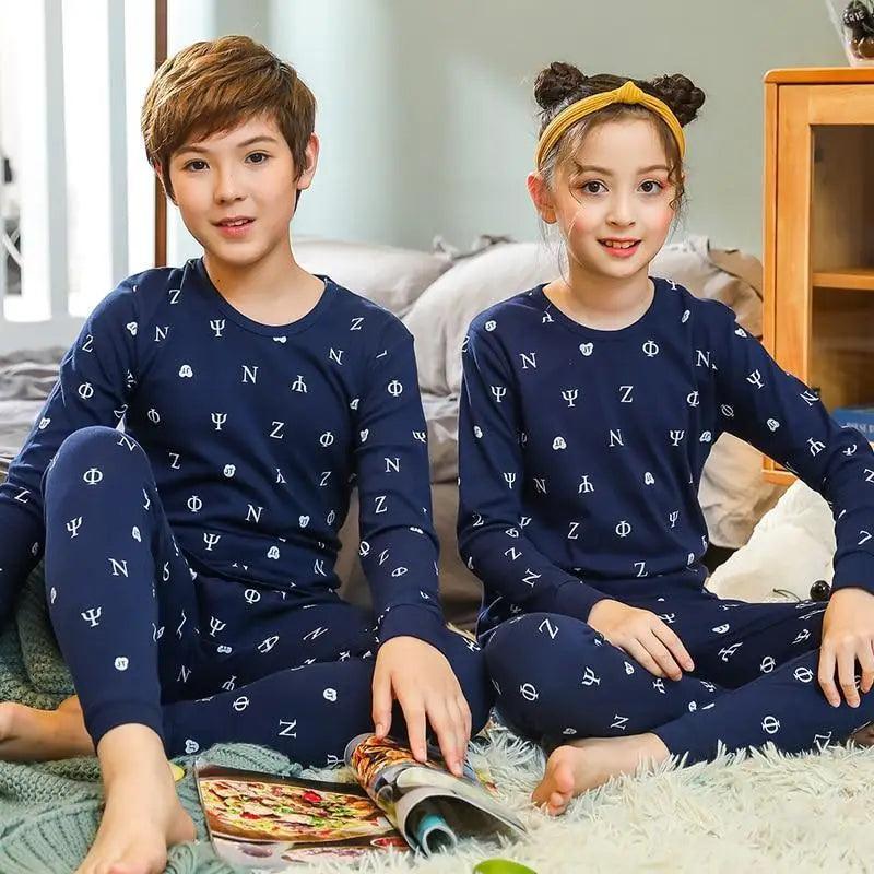 Boys Girls Sleepwear Winter Cotton Pajamas Sets Children Home Wear For Boy Pajamas Kids Nightwear Teenage Pajamas Clothes Sleepwear Suit Comfortable Thin Leisure Sleep Lounge Sleepwear for Adults Women Jogging Home wear