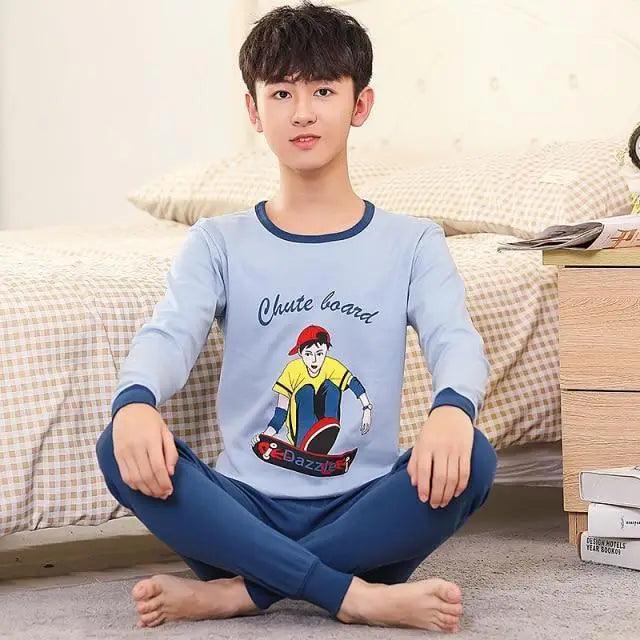 Boys Girls Sleepwear Winter Cotton Pajamas Sets Children Home Wear For Boy Pajamas Kids Nightwear Teenage Pajamas Clothes Sleepwear Suit Comfortable Thin Leisure Sleep Lounge Sleepwear for Adults Women Jogging Home wear
