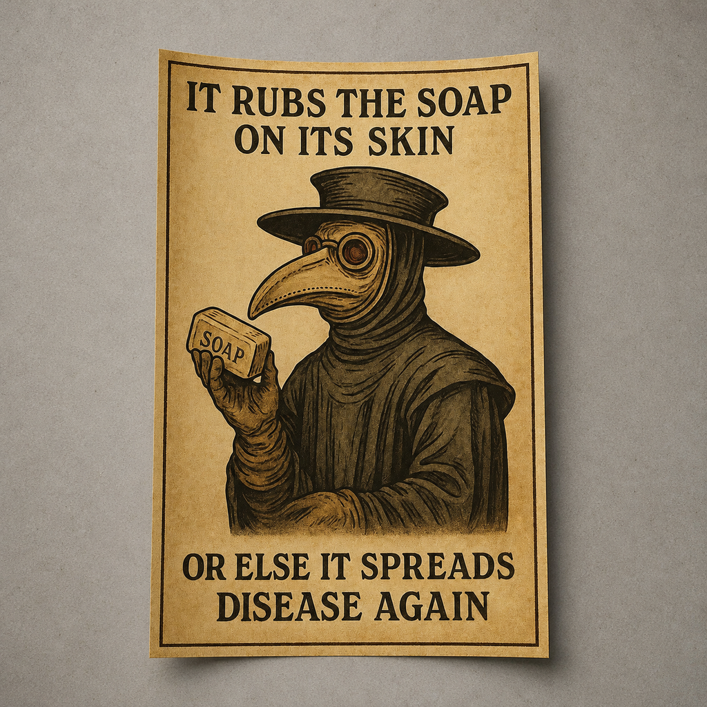 It Rubs The Soap On Its Skin Poster Print