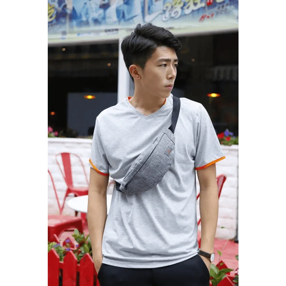 Casual Water Resistant Durable Polyester Small Outdoor Lightweight Crossbody Fanny Pack For Men Cool Sports Waist Bag