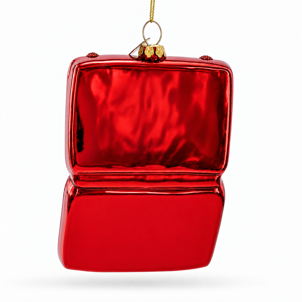 Handyman with Toolbox Glass Christmas Ornament