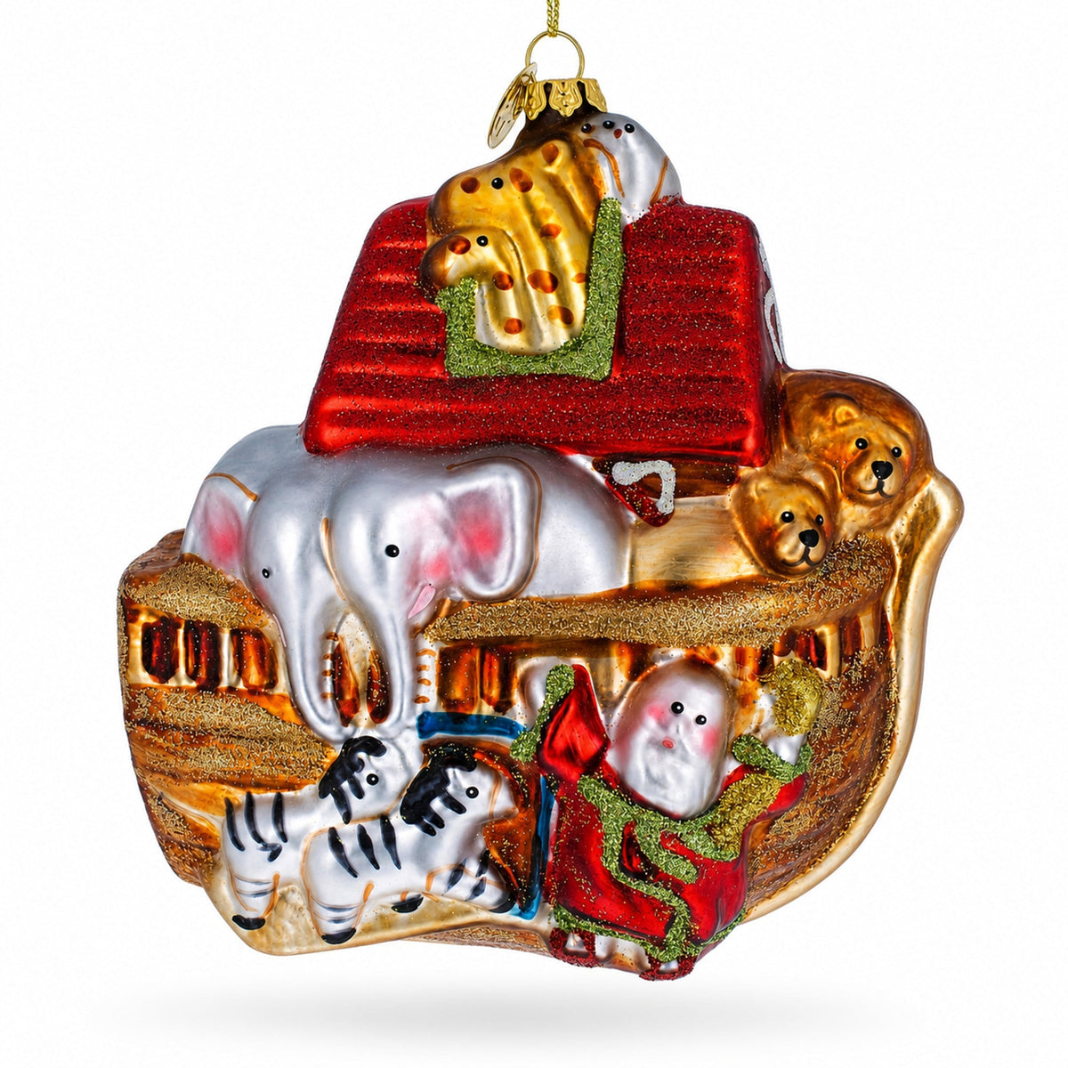 Timeless Noah's Ark Glass Christmas Ornament