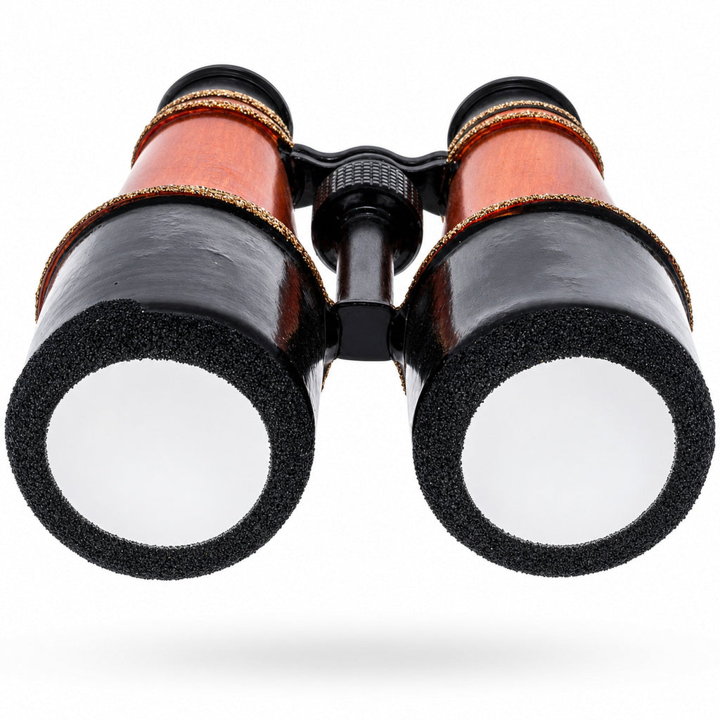 Adventurous Binoculars Glass Christmas Ornament
